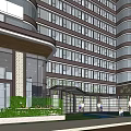 Modern High Rise Residential Buildings With Trees And Cars Under Blue Sky