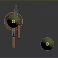 Military Rocket Launcher Weapon With Orange Barrel Green Projectiles And Metal Structure