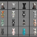Diverse Collectible Dolls with Unique Colors and Designs Displayed on Shelves