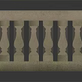 Stone Railing With Ornate Balusters And Solid Textured Base Design Structure