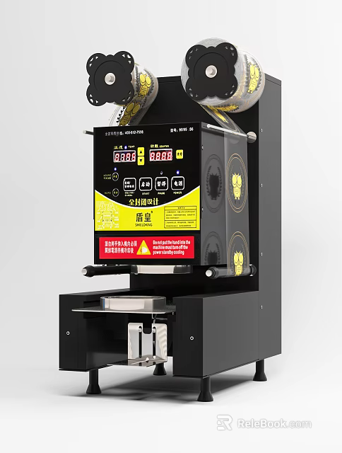 Commercial Automatic Cup Sealing Machine With Digital Display And Control Buttons 3d model