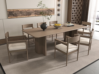 Dining table and chair combination model