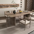 Dining table and chair combination 3d model