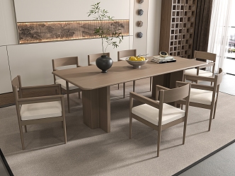 Dining table and chair combination 3d model