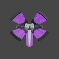 Game and Movie Character with Rabbit Ears White Body Black Armor Purple Spikes and Dots