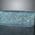 Natural Stone Wall Featuring Blue Green Circular Stones And Decorative Edges
