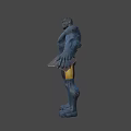 Animated Muscular Blue Character With Yellow Eyes And Fierce Expression Design