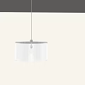 Modern White Cylindrical Pleated Pendant Light Hanging In Ceiling Interior Space 3d model