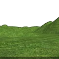 Park Landscape With Green Grass And Rolling Hills Open Natural View