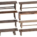 Rustic Wooden Stools With Various Designs And Different Natural Wood Tones