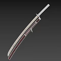 Traditional Japanese Katana With Red Scabbard And Wrapped Handle Steel Blade