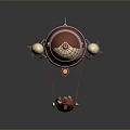 Cartoon Style Striped Airship With Red And White Design Orange Gondola Propeller And Fins