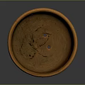 Handcrafted Brown Ceramic Bowl with Textured Surface for Daily Living Use