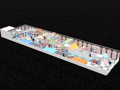 Commercial Playground Equipment For Indoor Kids Play Area With Slides Ball Pools And Safety Features 3d model