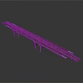 Railway Track Bridge Structure With Wooden Sleepers And Metal Rails