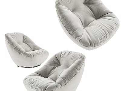 Comfortable Light Gray Single Sofa With Soft Padded Design And Plush Upholstery 3d model