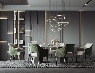 Modern Dining Table Chair Combination Dining Table Chair 3d model