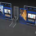 Modern Michelin Tire Display Showcase With Illuminated Stands And Product Screens