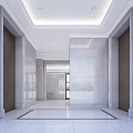 Modern elevator hall elevator aisle corridor public area characteristic office building elevator 3d model