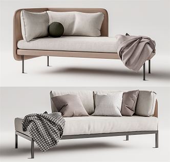 Modern chaise longues chaise longues combination 3d model