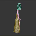 Decorative Ornament Combination with Ornate Headdress Long Patterned Dress and Textured Detail for Home Decor