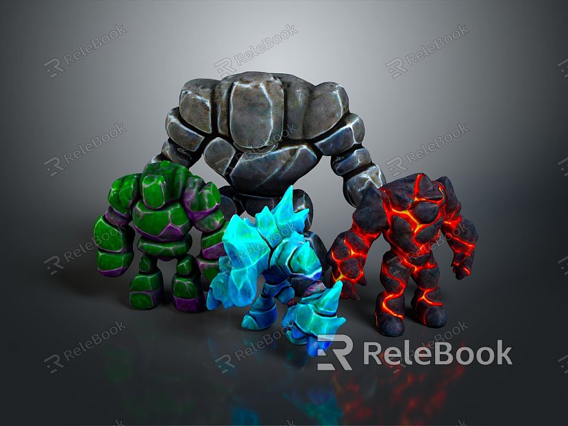 Watcher Rock Magic Stone Man Stone Man Monster Monster Cartoon Monster Cartoon Monster Animation Monster model