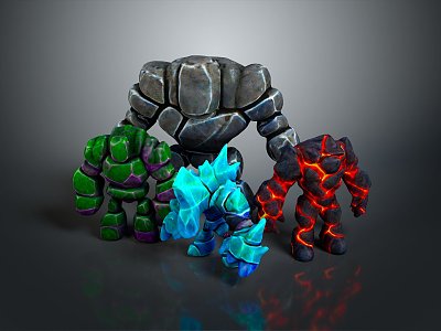 Watcher Rock Magic Stone Man Stone Man Monster Cartoon Monster Cartoon Monster Animation Monster 3d model