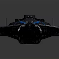 Futuristic Sci Fi Spaceship With Sleek Black And Blue Exterior Design
