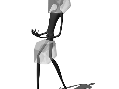 Abstract Black Figurine Decorative Ornament Set With Transparent Elements For Home Decor 3d model