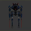 Mechanical Robot Character With Biological Creature In Sci Fi Design Setup