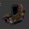 Modern Weapon Tactical Sight With Camouflage Pattern Blue Illuminated Screen And Side Buttons 3d model