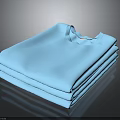Light Blue Soft Comfortable Cotton T Shirts Stacked Casual Daily Wear