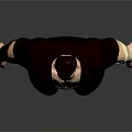 Bearded Man Wearing Black Long Coat White Shirt Cross Pendant Bandaged Arms Dark Pants Boots