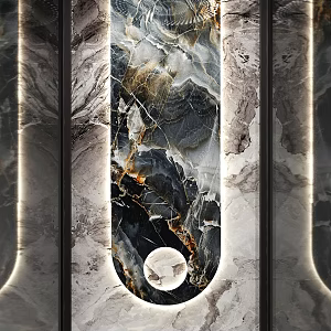Elevator Car Decoration Design Marble Rock Slab Luxury Stone Sightseeing Transparent 3d model