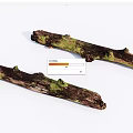 Green Moss Covered Stone Wood Logs With Natural Rustic Texture 3d model
