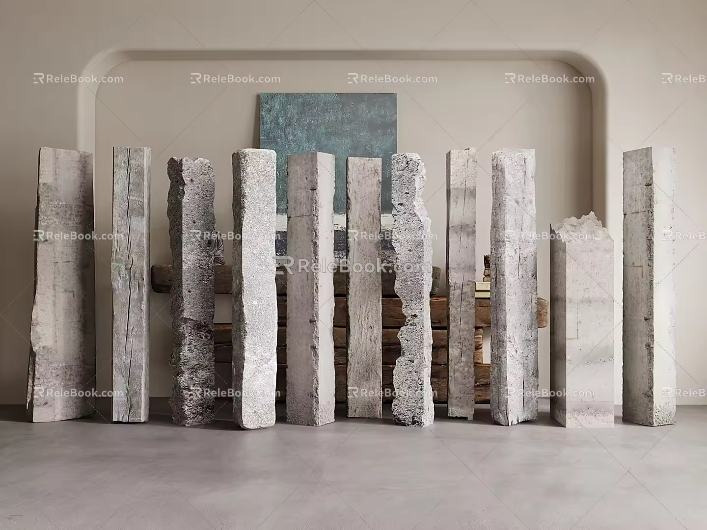 Modern Columns Concrete Columns Cement Columns Damaged Columns 3d model