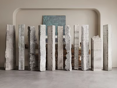 Modern Columns Concrete Columns Cement Columns Damaged Columns 3d model