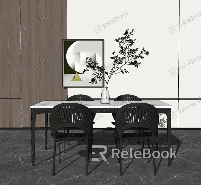 Modern Dining Table and Chair Combination Dining Table and Chair model