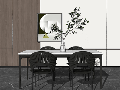 Modern Dining Table and Chair Combination Dining Table and Chair model