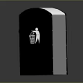 Modern Public Trash Can With Black Silver Body And Side Disposal Icon