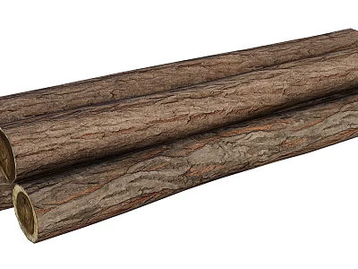 Several Arbor Trunks Featuring Natural Bark Texture And Solid Wood Material 3d model