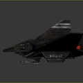 Futuristic Dark Colored Fighter Jet 3D Rendering With Angular Wings Transparent Canopy And Metallic Details