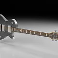 Modern Electric Guitar With Metal Finish Cross Pattern And Reflective Surface 3d model