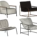 Modern Accent Chairs With Different Designs White Black Fabric Leather Upholstery And Metal Frames