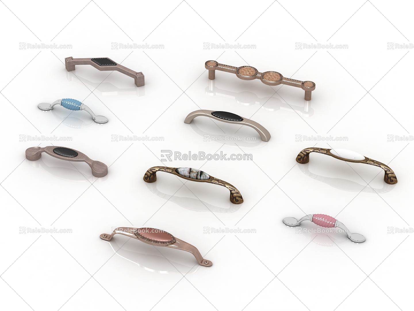 Modern classical handle hardware handle 3d model