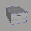 White Square Storage Box With Simple Design And Black Handle 3d model