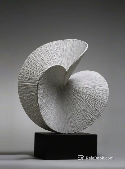 Modern Spiral Textured White Sculpture Art With Intricate Carving Details 3d model 