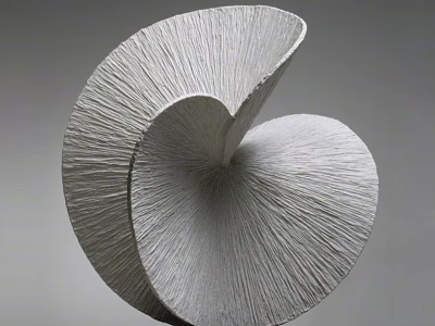 Modern Spiral Textured White Sculpture Art With Intricate Carving Details 3d model