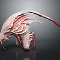 Game And Movie Character Design Of Biomechanical Monster With Red Pink Textures And Tentacles 3d model