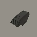 Black Industrial Device Housing With Ventilation Slits And Structural Lines Design 3d model